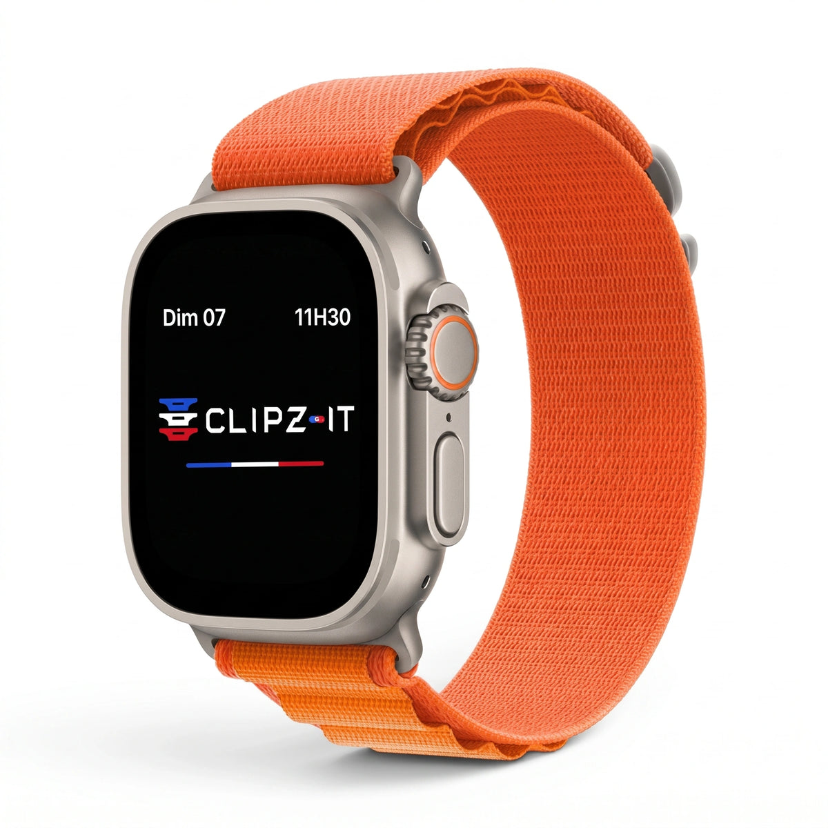 Cinturino Massif in nylon sportivo arancione, vista 3 - Apple Watch | Clipz-it