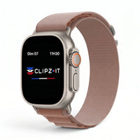 Bracelet Massif nylon sportif rose, vue de face 2 - Apple Watch | Clipz-it