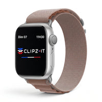 Bracelet Massif nylon sportif rose, vue de face - Apple Watch | Clipz-it
