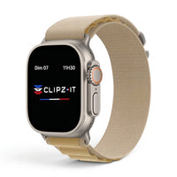 Bracelet Massif nylon sportif sahara, vue de face 2 - Apple Watch | Clipz-it