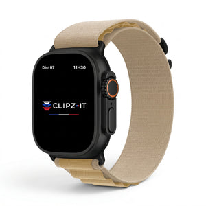 Bracelet Massif nylon sportif sahara, vue de face - Apple Watch | Clipz-it