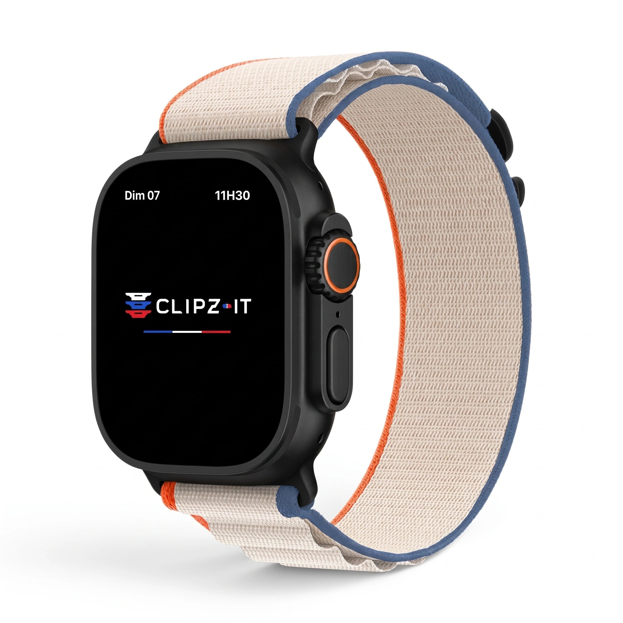 Bracelet Massif nylon sportif stéllaire, vue de face - Apple Watch | Clipz-it