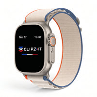Bracelet Massif nylon sportif titane, vue de face - Apple Watch | Clipz-it