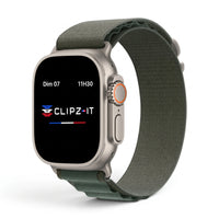 Bracelet Massif nylon sportif vert, vue de face 2 - Apple Watch | Clipz-it