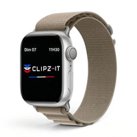 Bracelet Massif nylon sportif vert militaire, vue de face 2 - Apple Watch | Clipz-it