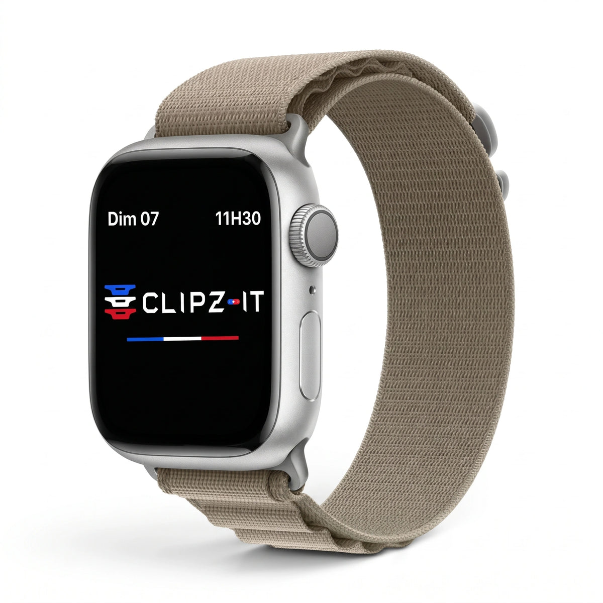 Cinturino Massif in nylon sportivo verde militare, vista 2 - Apple Watch | Clipz-it