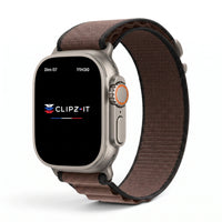 Bracelet Massif nylon sportif violet, vue de face - Apple Watch | Clipz-it