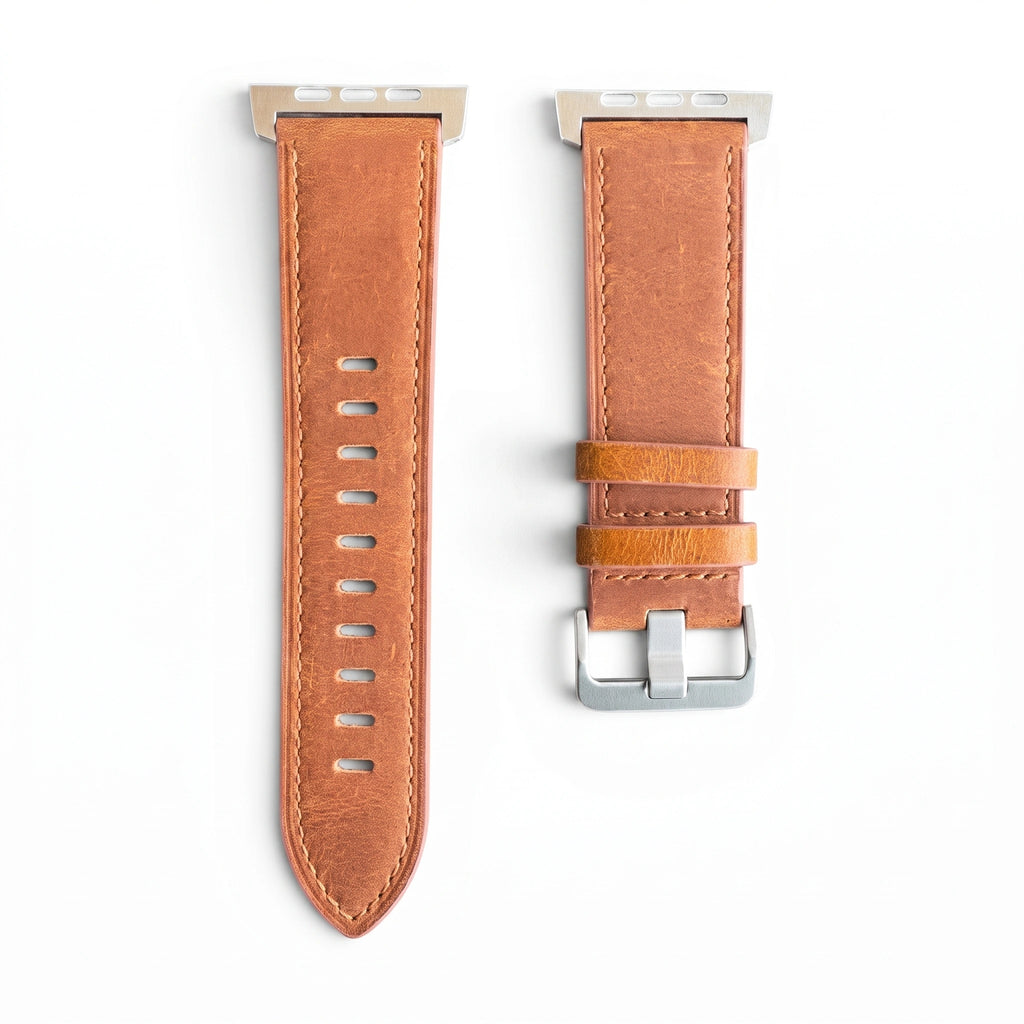 Bracelet Milano cuir nappa graphite, vue 2 - Apple Watch | Clipz-it