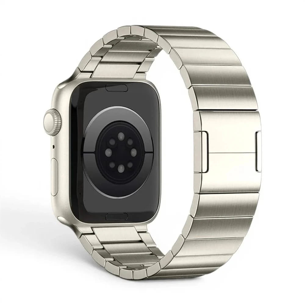 Bracelet Modula acier maillons modernes rosé, vue de dos - Apple Watch | Clipz-it