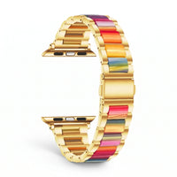 Bracelet Nacre acier inoxydable arc-en-ciel, vue de face 4 - Apple Watch | Clipz-it