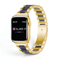 Bracelet Nacre acier inoxydable blue, vue de face 4 - Apple Watch | Clipz-it