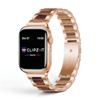 Bracelet Nacre acier inoxydable blue, vue 2 - Apple Watch | Clipz-it