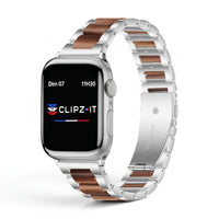 Bracelet Nacre acier inoxydable blue, vue 3 - Apple Watch | Clipz-it
