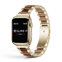 Bracelet Nacre acier inoxydable blue, vue 4 - Apple Watch | Clipz-it