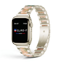 Bracelet Nacre acier inoxydable nacre, vue de face 3 - Apple Watch | Clipz-it