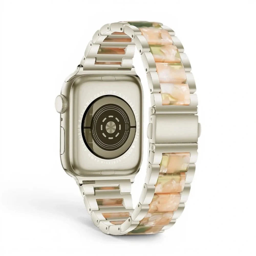 Bracelet Nacre acier inoxydable nacre, vue de face 5 - Apple Watch | Clipz-it