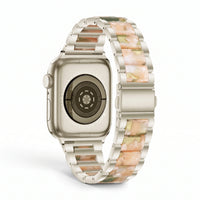 Bracelet Nacre acier inoxydable nacre, vue de face 5 - Apple Watch | Clipz-it