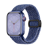 Correa Natte nylon trenzado azul jaspeado, vista frontal - Apple Watch