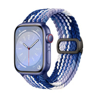 Correa Natte nylon trenzado azul arándano, vista frontal - Apple Watch