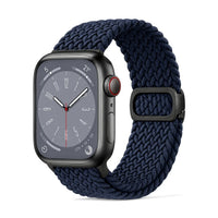 Correa Natte nylon trenzado azul noche, vista frontal - Apple Watch