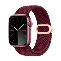 Correa Natte nylon trenzado burdeos, vista frontal - Apple Watch