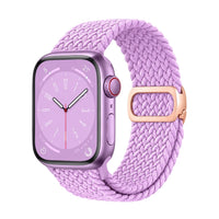 Correa Natte nylon trenzado lila, vista frontal - Apple Watch