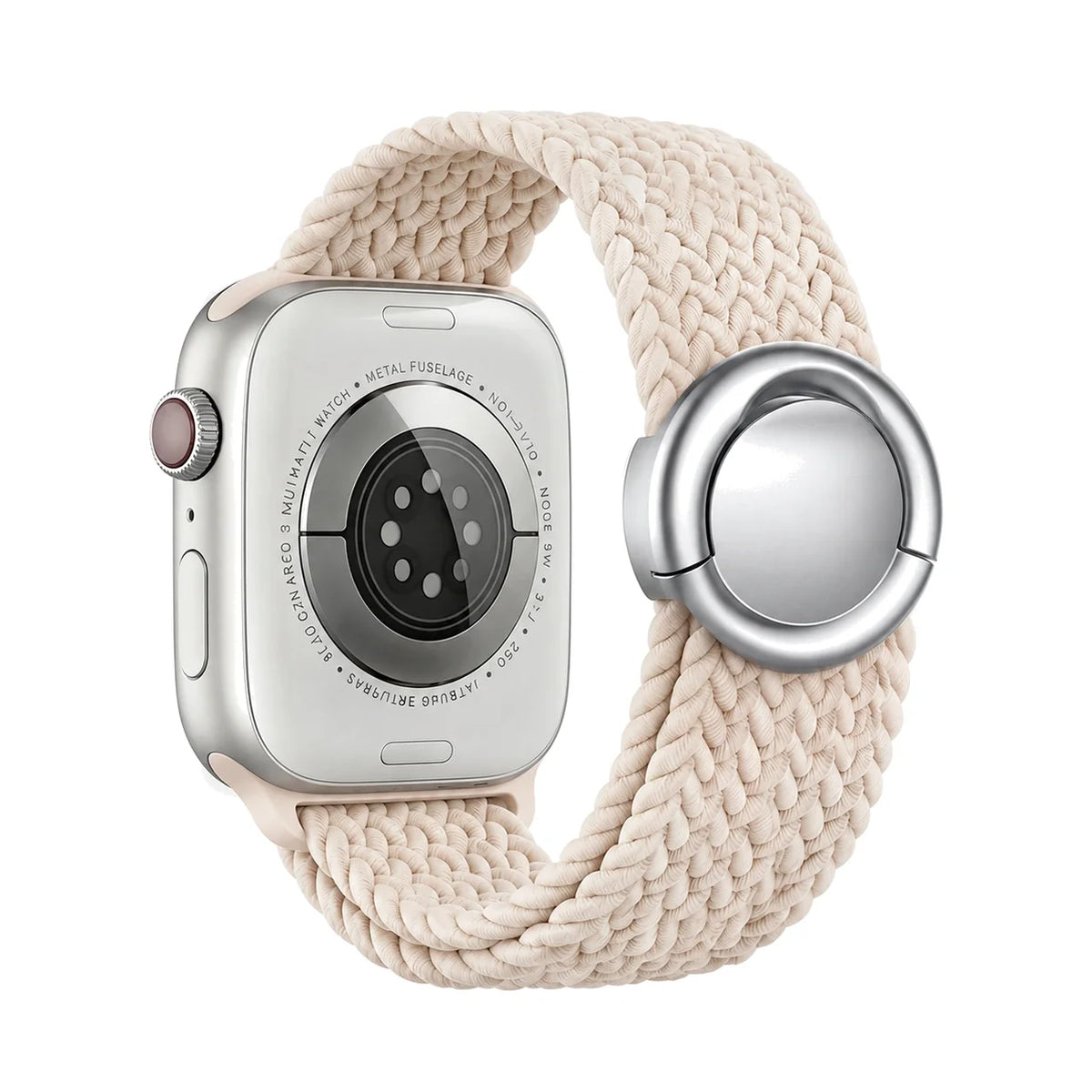 Correa Natte nylon trenzado blanco estrella, vista trasera - Apple Watch