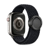 Correa Natte nylon trenzado negro jaspeado, vista trasera - Apple Watch