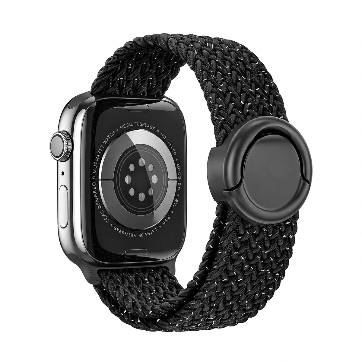 Correa Natte nylon trenzado negro estrellado, vista trasera - Apple Watch