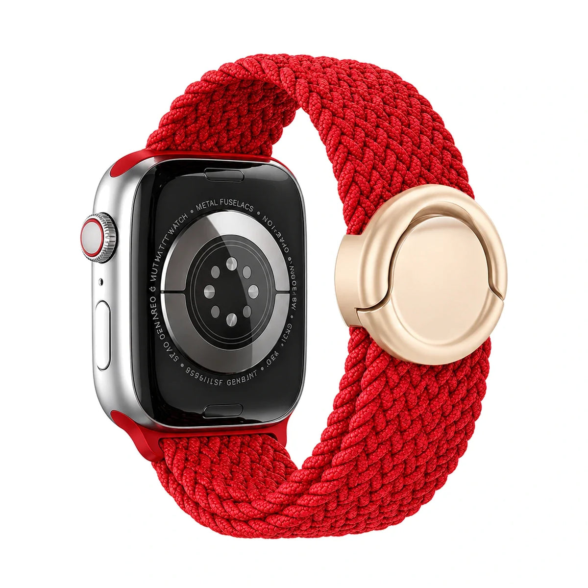 Correa Natte nylon trenzado rojo, vista trasera - Apple Watch