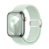 Correa Natte nylon trenzado verde menta, vista frontal - Apple Watch