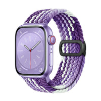 Correa Natte nylon trenzado violeta uva, vista frontal - Apple Watch