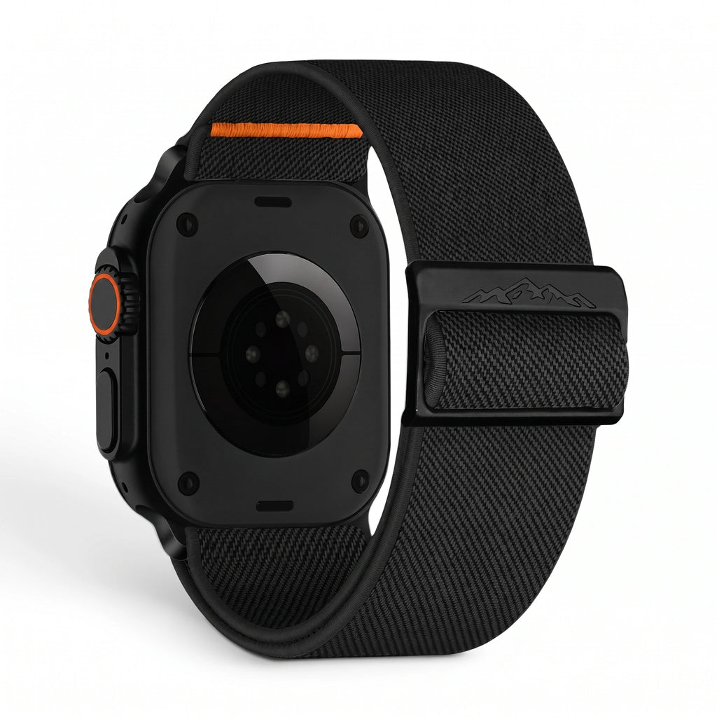 Bracelet Nomade nylon sportif vert militaire, vue de dos - Apple Watch | Clipz-it