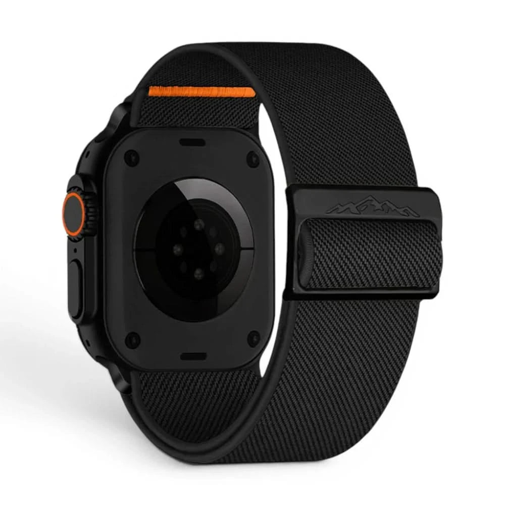 Bracelet Nomade nylon sportif vert militaire, vue de dos - Apple Watch | Clipz-it