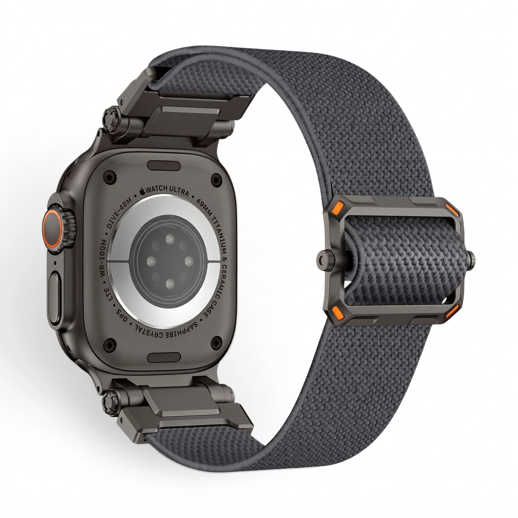 Bracelet Odyssey nylon militaire vert militaire, vue de dos 2 - Apple Watch | Clipz-it