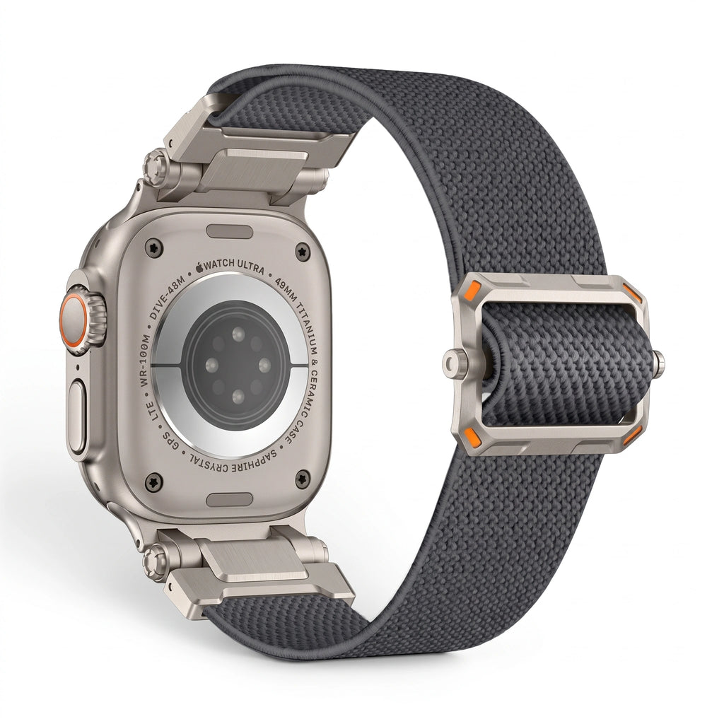 Bracelet Odyssey nylon militaire vert militaire, vue de dos 3 - Apple Watch | Clipz-it