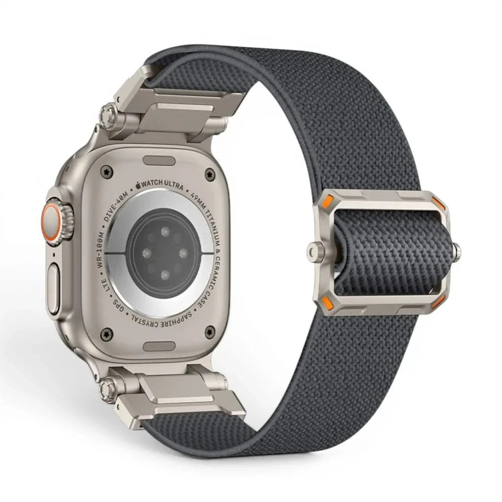 Bracelet Odyssey nylon militaire vert militaire, vue de dos 3 - Apple Watch | Clipz-it