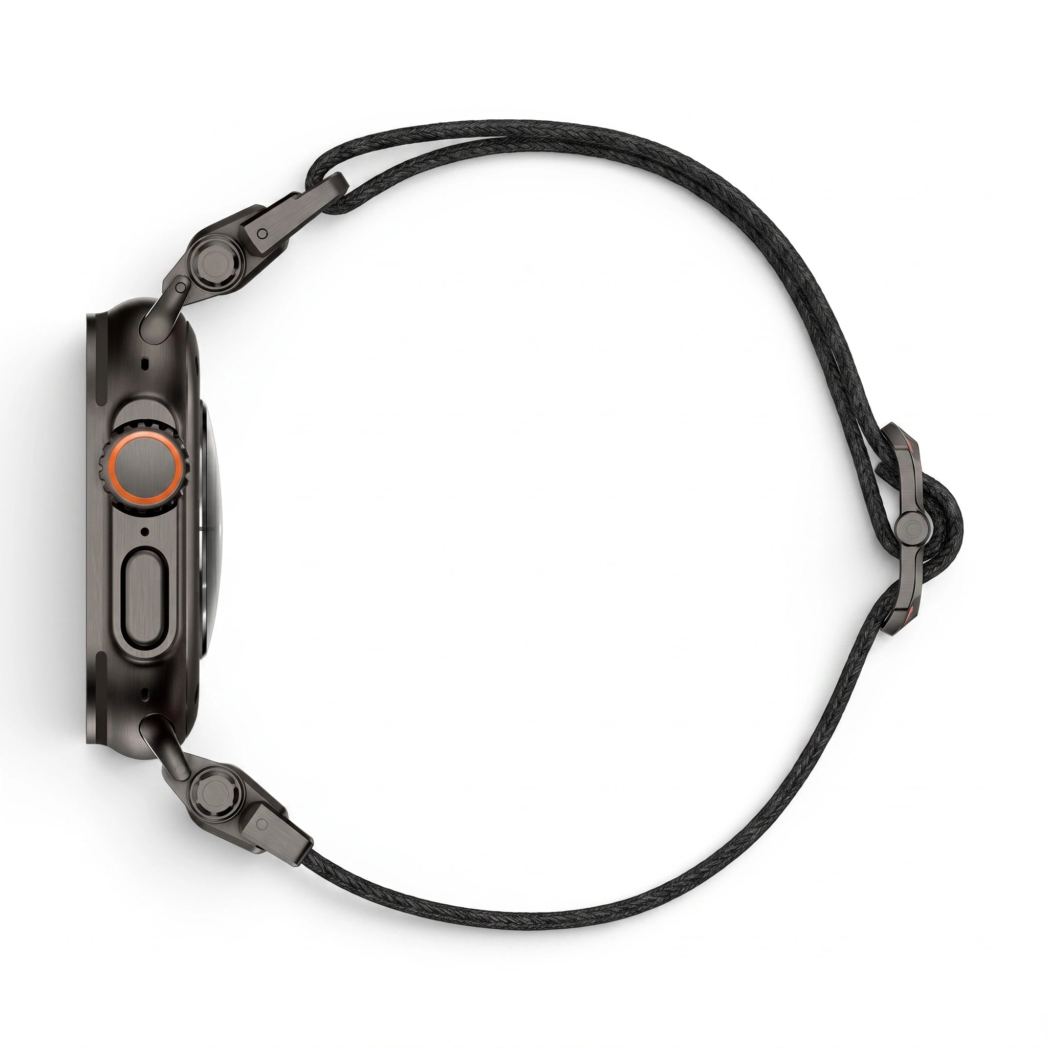 Bracelet Odyssey nylon militaire vert militaire, vue de profil - Apple Watch | Clipz-it
