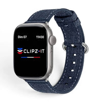 Bracelet Pastel nylon pastel bleu, vue de face - Apple Watch | Clipz-it