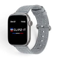 Bracelet Pastel nylon pastel gris, vue de face - Apple Watch | Clipz-it