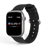 Bracelet Pastel nylon pastel noir, vue de face - Apple Watch | Clipz-it