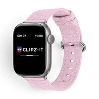 Bracelet Pastel nylon pastel rose, vue de face - Apple Watch | Clipz-it