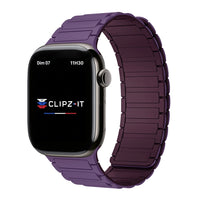 Bracelet Polaris magnétique silicone prune - Apple Watch | Clipz-it