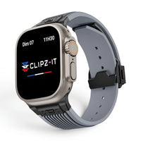 Bracelet Premium silicone bleu, vue de face 2 - Apple Watch | Clipz-it