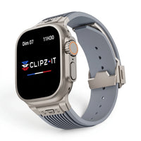 Bracelet Premium silicone bleu, vue de face - Apple Watch | Clipz-it