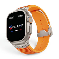 Bracelet Premium silicone orange, vue de face - Apple Watch | Clipz-it
