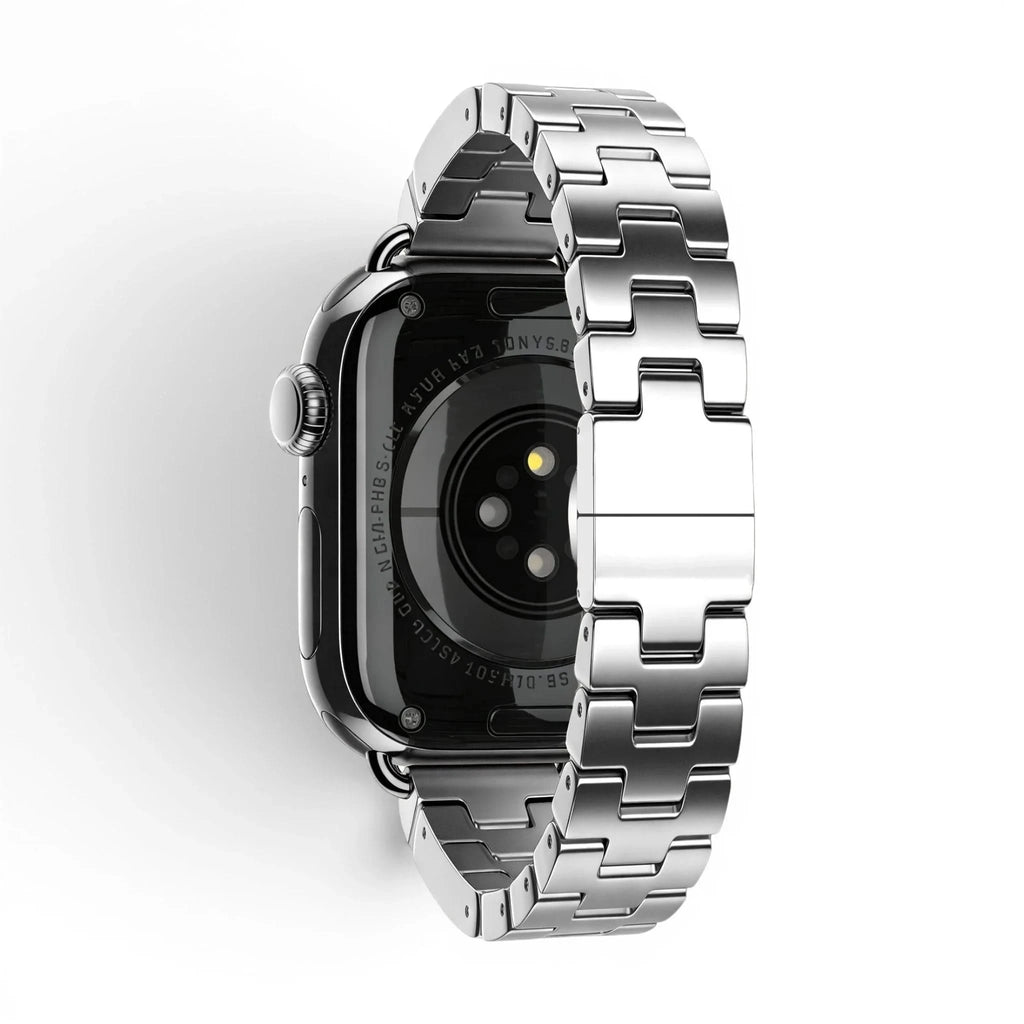 Bracelet Régent acier classique lumière stellaire, vue de face 2 - Apple Watch | Clipz-it