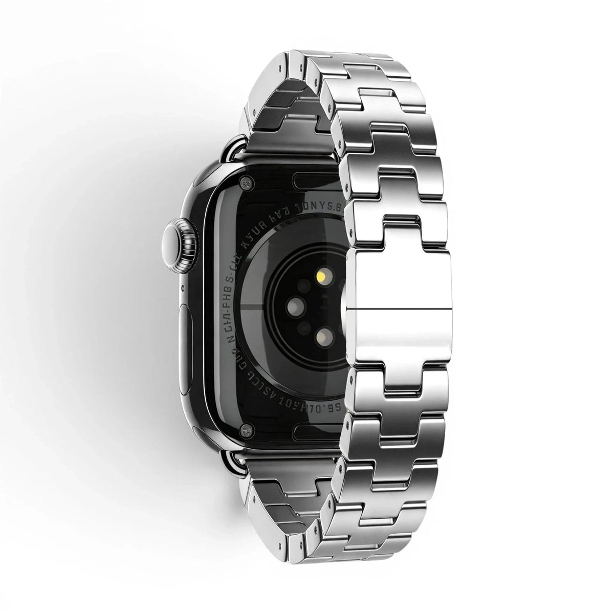 Bracelet Régent acier classique lumière stellaire, vue de face 2 - Apple Watch | Clipz-it