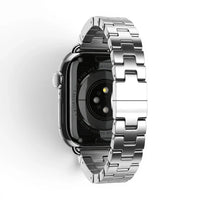 Bracelet Régent acier classique lumière stellaire, vue de face 2 - Apple Watch | Clipz-it