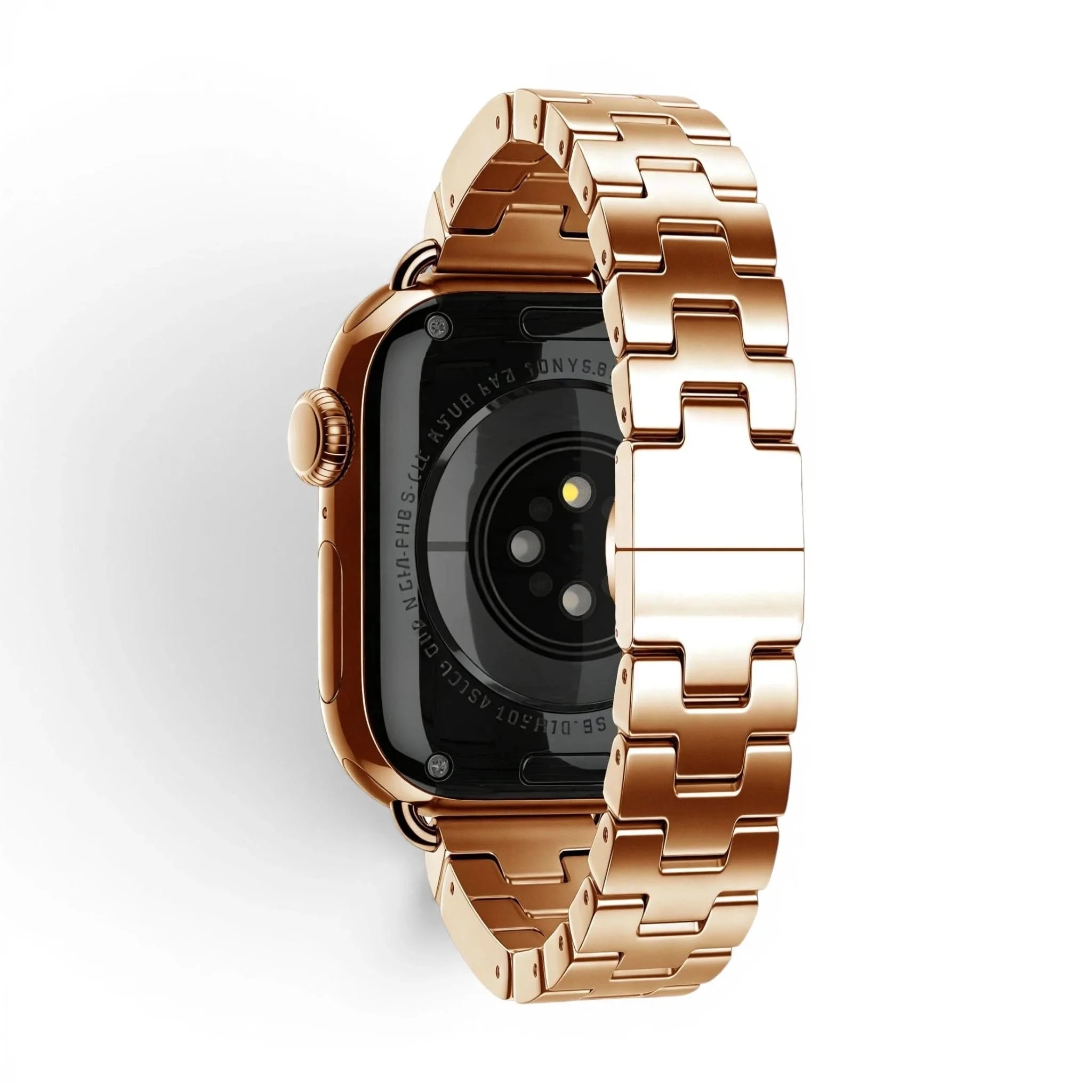 Bracelet Régent acier classique lumière stellaire, vue de face 3 - Apple Watch | Clipz-it
